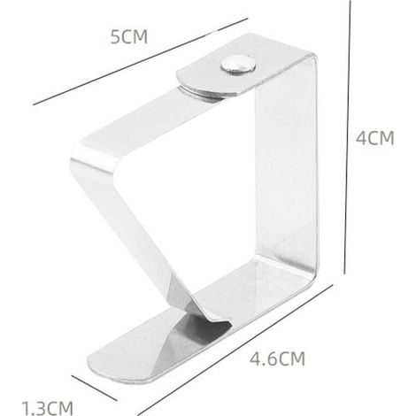 Pince Nappe Inoxydable, 12 Pièces Pinces Pour Nappe de Table, Pince Nappe Clip Exterieur Ajustable, Attache Nappe Jardin pour Cuisine Bureau Restaurant Pique-Nique Mariage Fête, 5 x 4 cm (1/4)