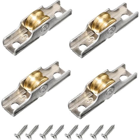 4 roulettes pour porte coulissante, faciles à installer, haute performance, robustes. (1/4)