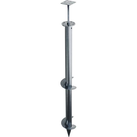 Vis de Fondation SPIRAL - Pour Sol Meuble / Sablonneux - Hauteur : 120 cm - Support plat fournis - Fixation Sans Beton
