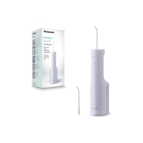 Panasonic Series 300 Ultrasonic Dental Water Flosser EW-DJ26-V303 Oral Irrigator 200ml IPX7 2 Standard Tips 5 Pressure Settings Travel Accessory Purpl