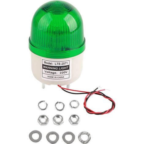 Lampe Stroboscopique LED 15W 220V AC, Signal d'Avertissement Vert pour Machine-Outils Industriels (1/5)