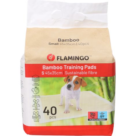 40 Tapis apprentissage 45 x 35 cm Bambou Padu Beige pour chiots - Flamingo (1/5)