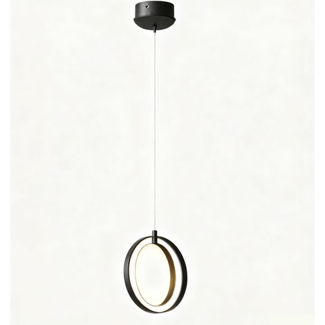 Plafonnier circulaire luxe noir et or aluminium silicone 2700K, design artistique minimaliste pour salon chevet