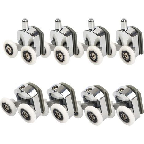 Set di 8 rulli per porte doccia superiori e inferiori, 23 mm (4 superiori e 4 inferiori) (23 mm - 8 pezzi) (doppio 23 mm - 8 pezzi)