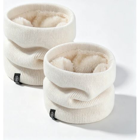 Écharpe polaire chaude d'hiver, épaisse pour une protection contre le vent et la poussière, unisexe, adaptée à la luge sur neige, tricot polaire double couche. (1/5)