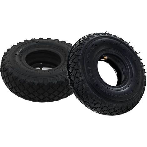 2 pneus, 2 chambres à air 3.00 - 4 260 x 85 pour diables, en caoutchouc (1/4)