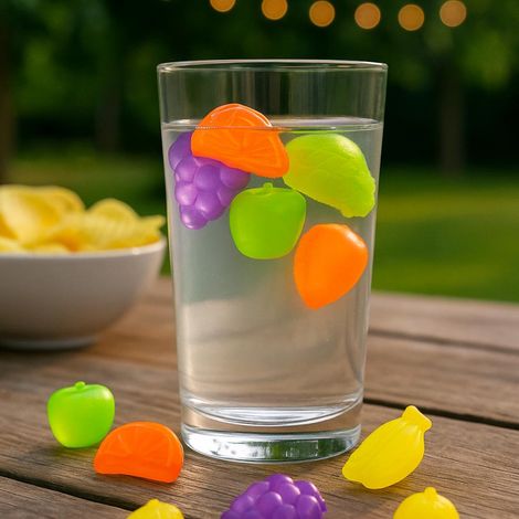 Glaçons réutilisables en forme de fruits – Lot de 20 pour boissons fraîches sans eau ajoutée (1/5)