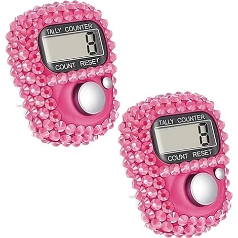 Juego de 2 contadores electrónicos rosas para anillos, contador de diamantes estándar, contador de puntos, contador de puntos para anillos perforados. (1/5)