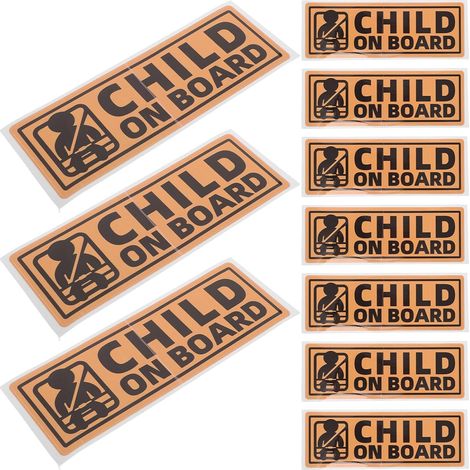 Pieces Car Warning Stickers Bright Color Yellow Child Rear