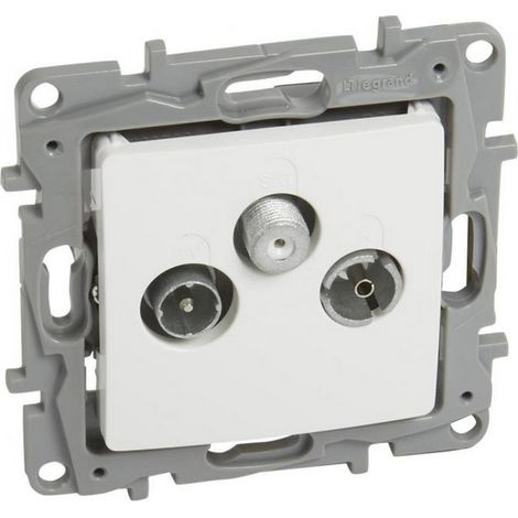 Connettore per antenna Niloe RTV-SAT, terminale da 1,5 dB, colore bianco, codice 764563