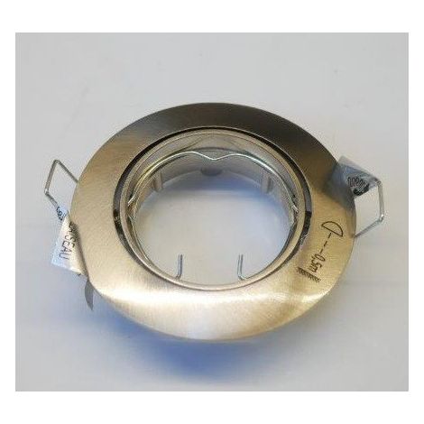 Spot encastré nickel satiné rond orientable Ø 85mm pour ampoule culot GU10 (non incl) Kevin 2 TRAJECTOIRE