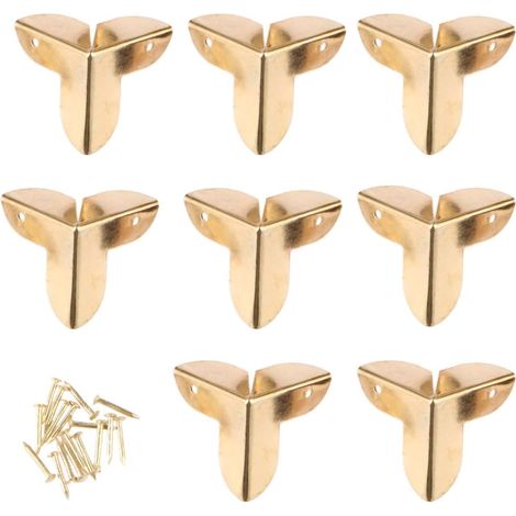 Protections d'angle métalliques, vintage, lot de 8, équerres (1/5)