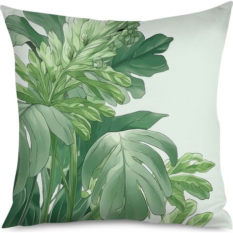 Housse de Coussin Décoratif Feuilles Nature, Housse Élégante (1/5)