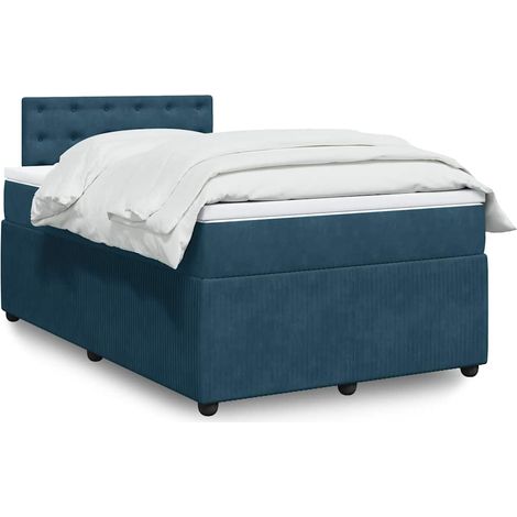 Boxspringbett mit Matratze Blau 120x200 cm Samt