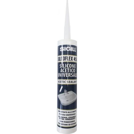 Sigill silcoflex 450 cartuccia silicone acetico universale trasparente antimuffa 280 ml per interni ed esterni made in italy