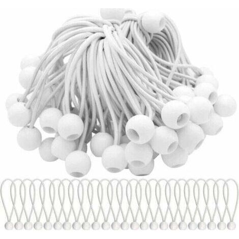 Lot de 40 Tendeur Elastique Cordons Élastiques avec Boules Sandow Elastique Boules Elastiques pour chapiteaux, tentes, bannières et bâches (1/4)