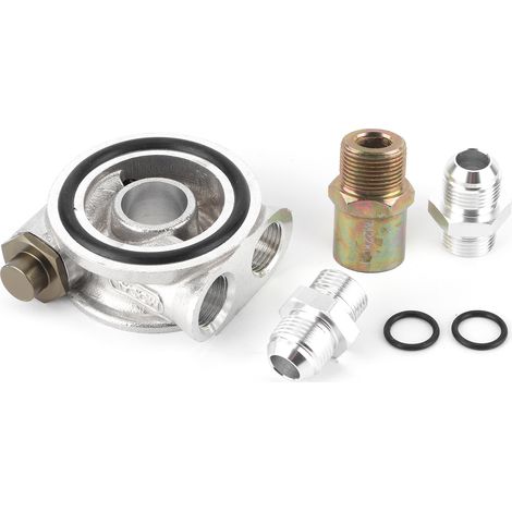 Adaptateur plaque sandwich filtre à huile en alliage d'aluminium pour voiture avec raccord fileté (1/5)
