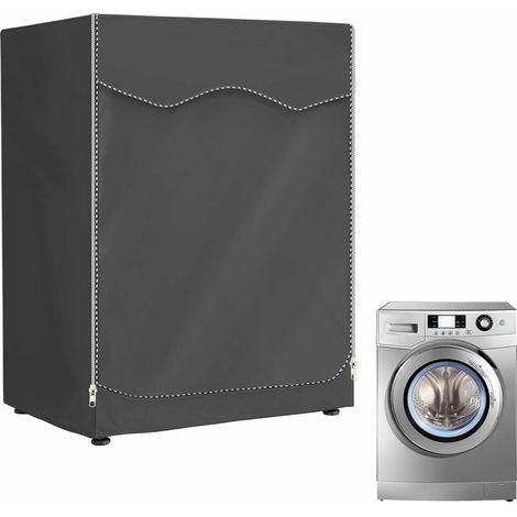 (Gris clair, 60 x 55 x 85 cm) Pour machine à laver et sèche-linge d'extérieur , housse pour machine à laver imperméable avec ouverture frontale (1/5)