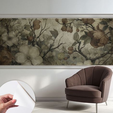 Carta da parati autoadesiva - impermeabile - murale da parete - decorazione murale - Bellezza floreale 250x104 cm (1/5)