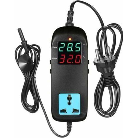Thermostat de chaudière,Thermostat électronique Contrôleur de Température à Affichage Numérique à LED avec Prise (1/5)