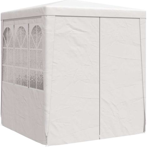 Tente de réception - Tonnelle de jardin - Barnum avec parois latérales 2x2 m Blanc 90 g/m² fr11116 - Maison La Vie (1/5)
