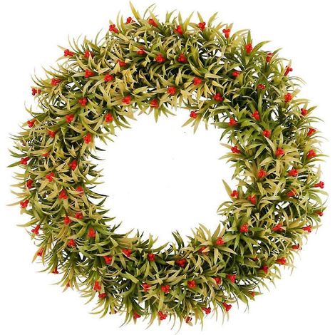Couronne décorative de jardin toutes saisons de 40 cm, pour porte d'entrée ou décoration de maison pour les fêtes (1/4)