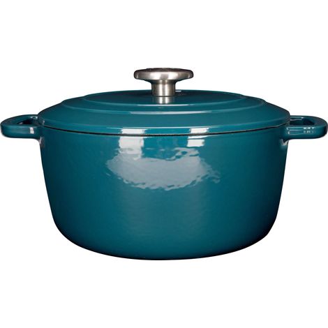 Cocotte avec couvercle - COSY & TRENDY - FONTESTIC - Fonte émaillée- Ø24 cm - 4,6 L - Tous feux dont induction - Bleu
