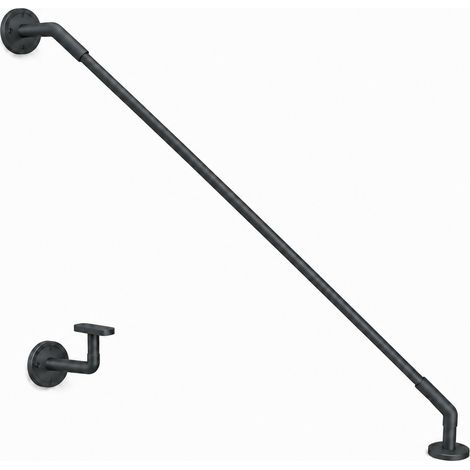 BuyLando - (STR) Auvent en verre dépoli 120x90 cm avec support en acier inoxydable RAL 7016