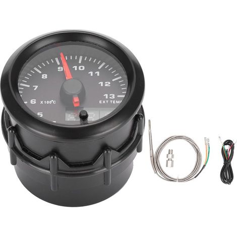 Manomètre de température d'échappement double de 52 mm, indicateur EGT numérique à LED 7 couleurs avec capteur, compatible avec les véhicules (1/5)