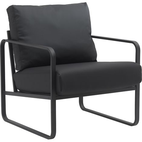 Lounger Manea schwarz Kunstleder