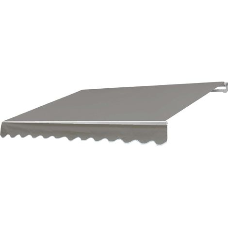 Toldo de aluminio con protección solar a manivela 4 x 3 m poliéster gris-marrón 040005772 (1/5)