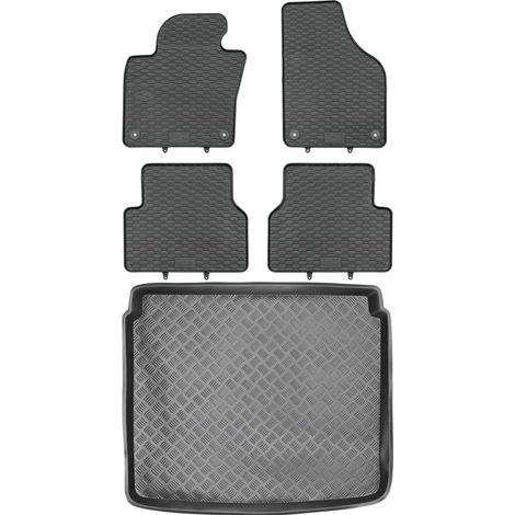 Ensemble de tapis de sol en caoutchouc pour Volkswagen Tiguan I SUV (2007-2016) + tapis de coffre