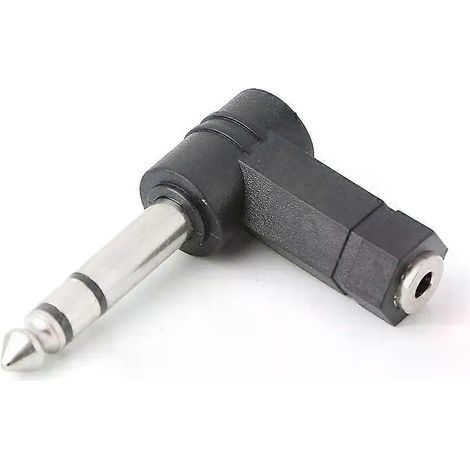 Adaptateur pour casque audio coudé (prise femelle 35 mm vers prise mâle 635 mm) - JXLGV (1/4)