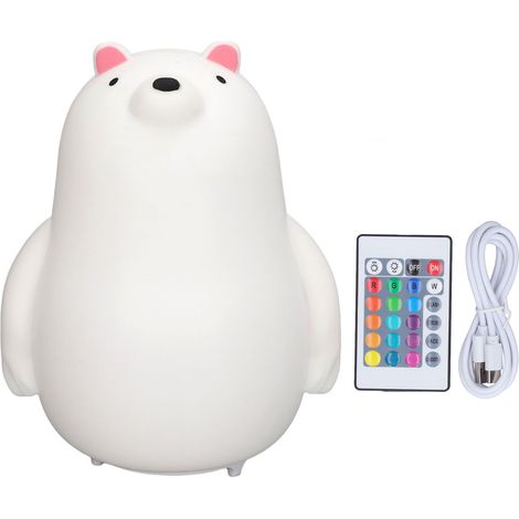 LED-Nachtlicht in Bärenform fürs Kinderzimmer, farbenfrohes Nachtlicht, USB-aufladbar, augenschonend, mit Fernbedienung (1/5)