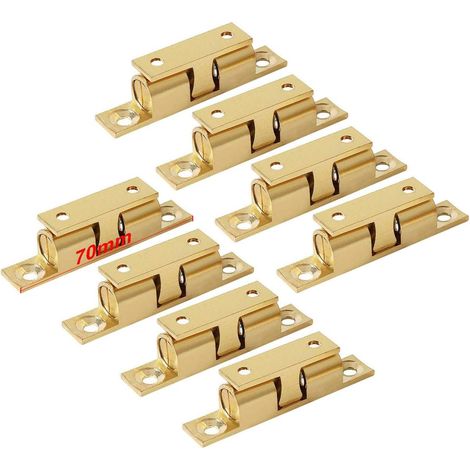 Messing Doppelkugelschnäpper 70mm, Schrank- und Möbelriegel, 8 Stück