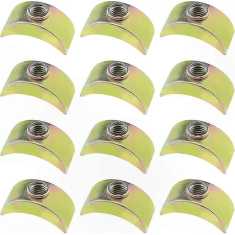 Sortiment von 40 Halbmondverbindern mit Distanzscheiben für die Montage von Betten und Möbeln, robuste Verbindungselemente aus Metall. (1/3)