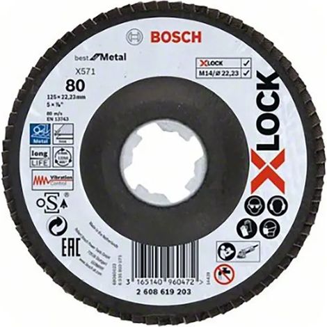 Disco abrasivo Bosch X-LOCK X571 125 mm grano 80
