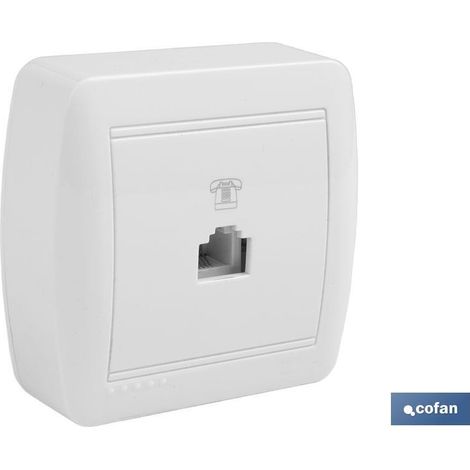 Base téléphonique Rj11 à surface blanche, modèle Atlantis (1/3)