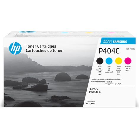 Samsung CLT-P404C, SU365A, Pacco da 4 Cartucce Toner, da 4.500 pagine, compatibile con le stampanti Samsung LaserJet Xpress Color Serie C430, C432 e C433, Nero, Ciano, Magenta, Giallo (1/5)