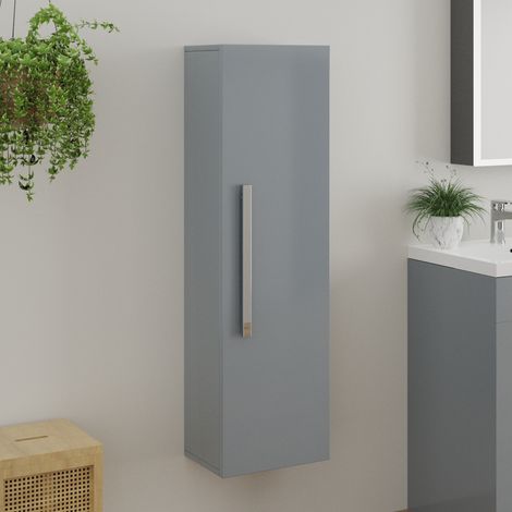 Bathroom Furniture 1200mm Tall Unit Storage Gloss Grey
