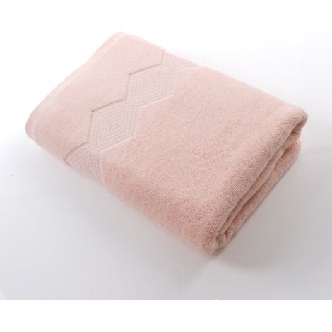 Serviette de bain extra épaisse, 70 x 140 cm, pur coton, serviette de haute qualité, absorbante, pour adultes (hommes et femmes), Rose 2 (1/4)