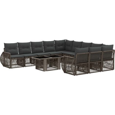 Set Divano da Giardino 12 pz Grigio e Grigio Scuro polyrattan vidaXL (1/5)