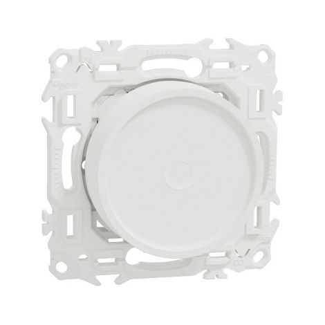 Schneider - Wiser Odace 2025 - Variateur rotatif connectu00e9 2 ou 3 fils Zigbee - Blanc craie - Ru00e9f : S920513