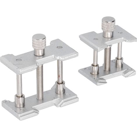 2Pcs Watch Movement Clamp Aluminum Alloy Case Vice Holder Adjustable Repairing Tools