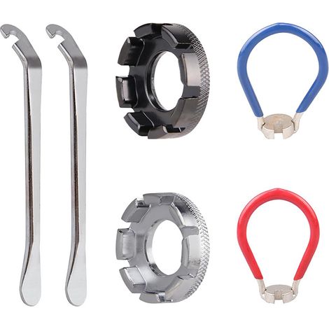 Kit de 6 Outils pour Vélo, Réglage des Rayons de Roue, Clé à Rayons et Tendeur de Rayons
