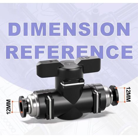 Vanne à bille pneumatique de 12 mm pour le raccordement d'accessoires, vanne de régulation de débit d'air BUC, raccord rapide droit, raccords pour tuyau d'air.