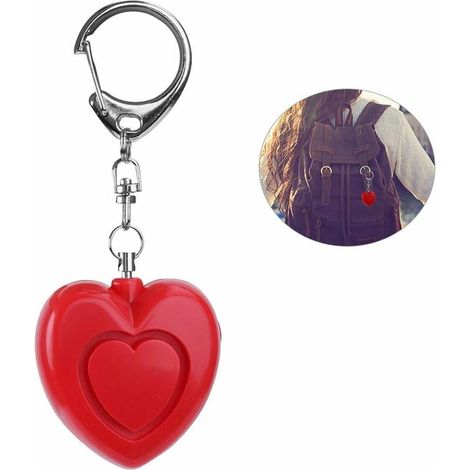 Alarme Personnelle Durgence, Défenseur en Forme De Coeur Dattaque Sécurité Porte-clés, pour Les Femmes, Les Enfants, Les Personnes âgées,T-Audace (1/5)