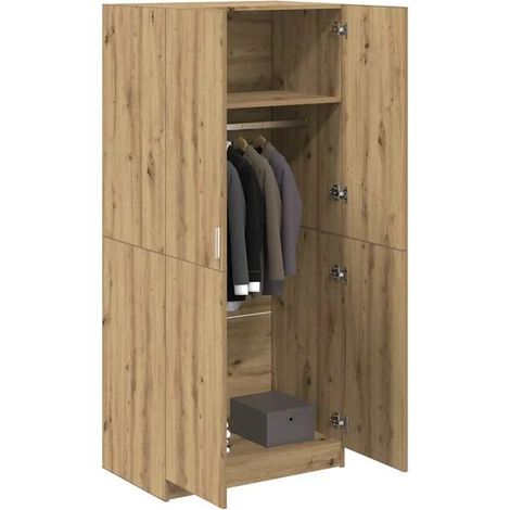 Armoire en Chêne Massif 80x52x180 cm - Dresser de Chambre à Coucher Artisanal avec Portes, Rangement Spacieux en Bois d'Ingénierie Durable, Style Moderne et Élégant (1/5)