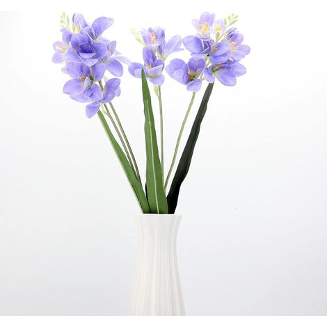 Lot de 2 fleurs artificielles de freesia en soie pour la maison, la cuisine, le bureau, l'hôtel, décoration florale pour table (1/5)