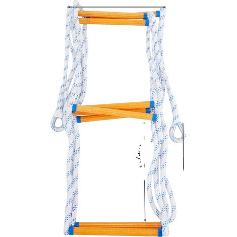 Échelle en corde, 5 mètres de longueur, haute capacité de charge, BLANC